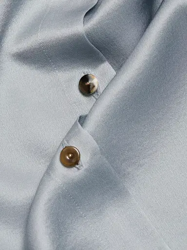 Zimmermann Women's Luna Silk Satin Button-Front Shirt - Powder Blue | Thumbnail 7