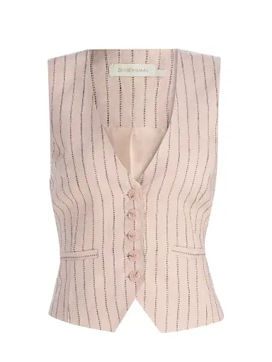 Zimmermann Women's Alchemy Pinstripe Linen Waistcoat | Thumbnail 1 Zimmermann Women's Alchemy Pinstripe Linen Waistcoat | Thumbnail 1