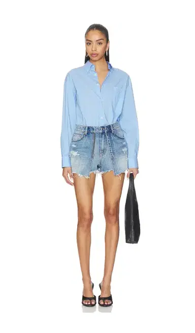 Alexander Wang Prestyled Button Down Skort Romper | Thumbnail 1 Alexander Wang Prestyled Button Down Skort Romper | Thumbnail 1