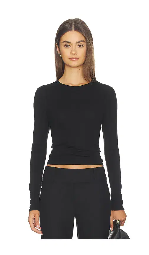 Fine Supima Cotton Long Sleeve Crew