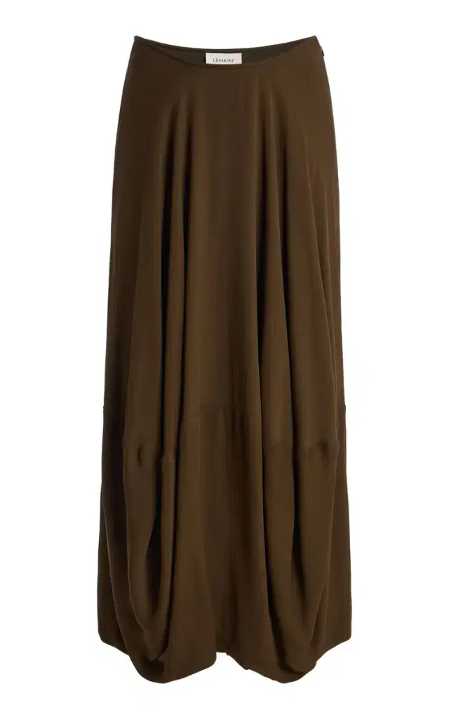 Crepe Midi Balloon Skirt