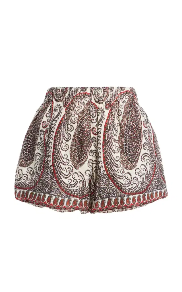 Boteh Cassia Paisley Linen Bubble Shorts