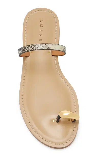 AMANU The Kibera Python-Effect Leather Sandals | Thumbnail 3