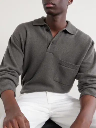 Margaret Howell Merino Wool and Cashmere-Blend Polo Sweater - Men | Thumbnail 5