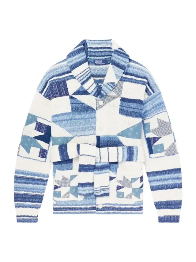 Polo Ralph Lauren Shawl-Collar Patchwork Cotton and Linen-Blend Cardigan - Men