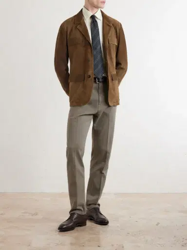dunhill Tapered Cotton-Blend Twill Trousers - Men | Thumbnail 2