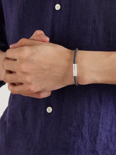 LE GRAMME 7g Sterling Silver and Leather Cable Bracelet - Men | Thumbnail 2