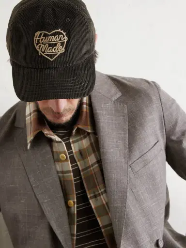 Human Made Logo-Embroidered Cotton-Corduroy Baseball Cap - Men | Thumbnail 3