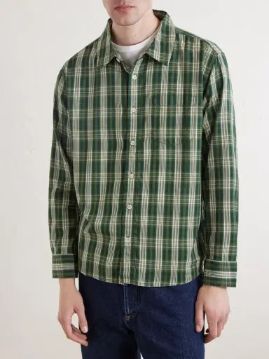 Corridor Verdant Checked Cotton Shirt - Men | Thumbnail 3 Corridor Verdant Checked Cotton Shirt - Men | Thumbnail 3