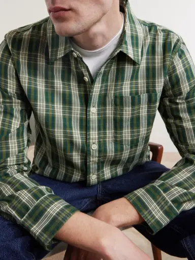 Corridor Verdant Checked Cotton Shirt - Men | Thumbnail 5 Corridor Verdant Checked Cotton Shirt - Men | Thumbnail 5