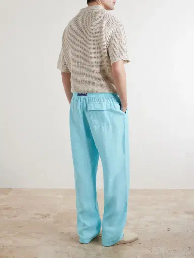 Vilebrequin Pacha Straight-Leg Linen Drawstring Trousers - Men | Thumbnail 4 Vilebrequin Pacha Straight-Leg Linen Drawstring Trousers - Men | Thumbnail 4