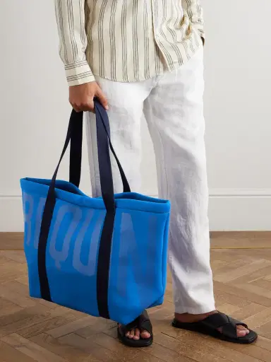 Vilebrequin Logo-Print Webbing-Trimmed Scuba Tote Bag - Men | Thumbnail 2 Vilebrequin Logo-Print Webbing-Trimmed Scuba Tote Bag - Men | Thumbnail 2