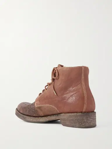 Visvim Virgil Distressed Leather Lace-Up Boots - Men | Thumbnail 4