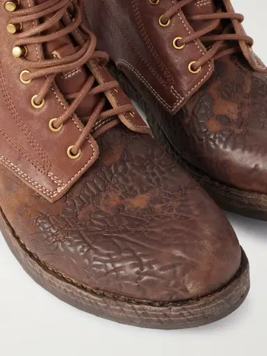 Visvim Virgil Distressed Leather Lace-Up Boots - Men | Thumbnail 5