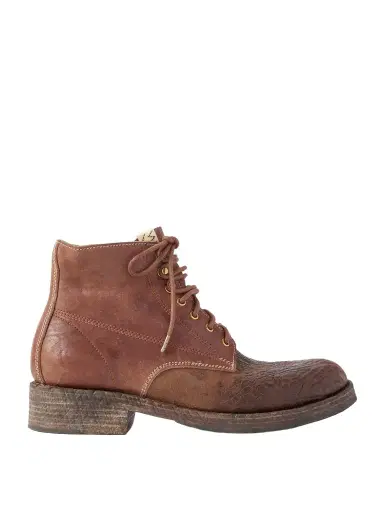 Visvim Virgil Distressed Leather Lace-Up Boots - Men | Thumbnail 1