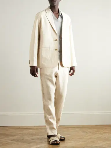 NN07 Billie 1454 Tapered Linen Trousers - Men | Thumbnail 2