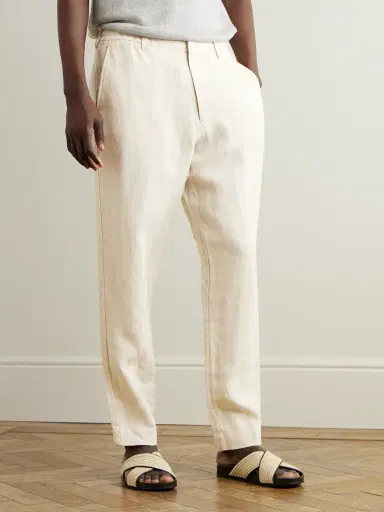 NN07 Billie 1454 Tapered Linen Trousers - Men | Thumbnail 3