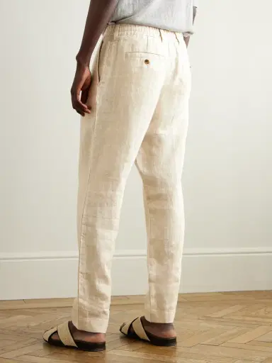 NN07 Billie 1454 Tapered Linen Trousers - Men | Thumbnail 4