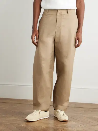 Amomento Tapered Pleated Cotton Trousers - Men | Thumbnail 3 Amomento Tapered Pleated Cotton Trousers - Men | Thumbnail 3