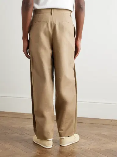 Amomento Tapered Pleated Cotton Trousers - Men | Thumbnail 4 Amomento Tapered Pleated Cotton Trousers - Men | Thumbnail 4
