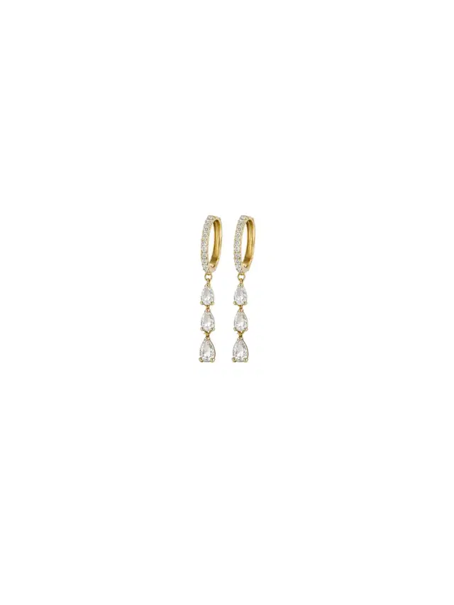 Wish Fine Jewelry 0.83ct Diamond 18K Gold Dangle Drop Earrings