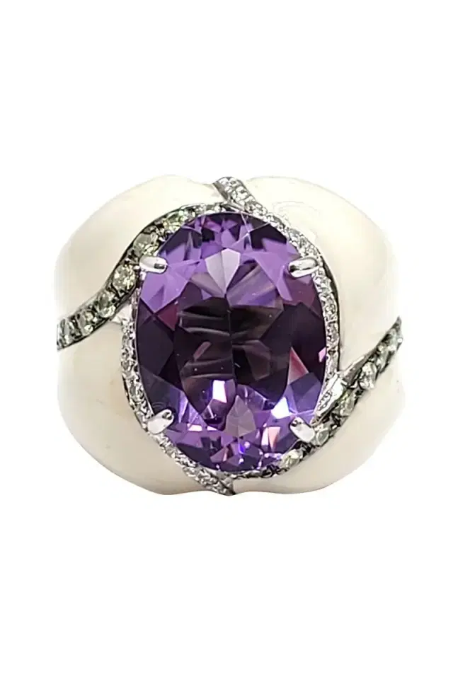 ANDREOLI Diamond Amethyst White Ring