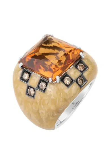 ANDREOLI Diamond Citrine White Ring | Thumbnail 2