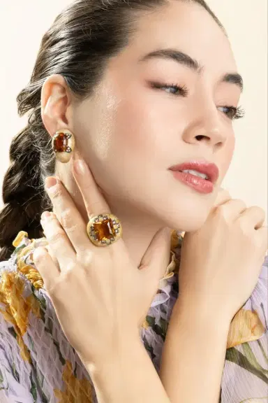 ANDREOLI Diamond Citrine White Ring | Thumbnail 5