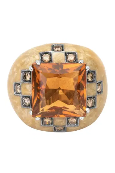 ANDREOLI Diamond Citrine White Ring | Thumbnail 1