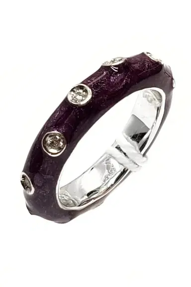 ANDREOLI Diamond Dark Purple Band Ring | Thumbnail 1 ANDREOLI Diamond Dark Purple Band Ring | Thumbnail 1
