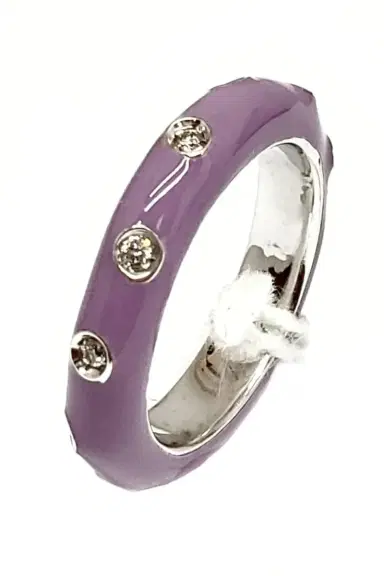 ANDREOLI Diamond Light Purple Band Ring | Thumbnail 1
