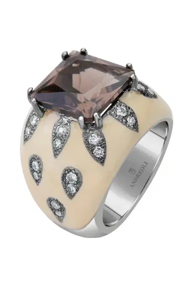 ANDREOLI Diamond Smoky Topaz Ring | Thumbnail 2