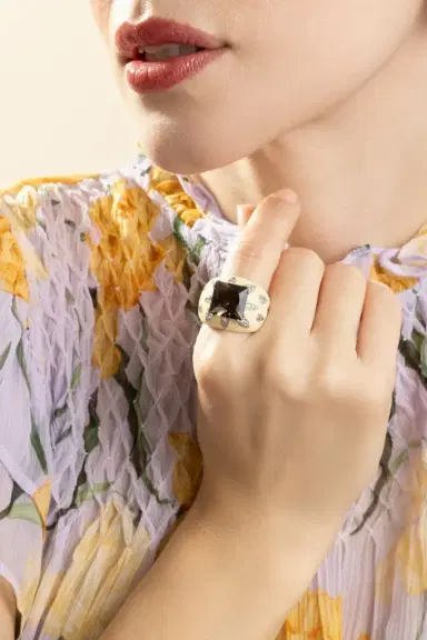 ANDREOLI Diamond Smoky Topaz Ring | Thumbnail 4