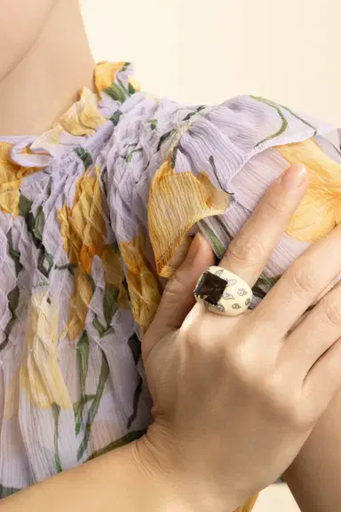 ANDREOLI Diamond Smoky Topaz Ring | Thumbnail 5
