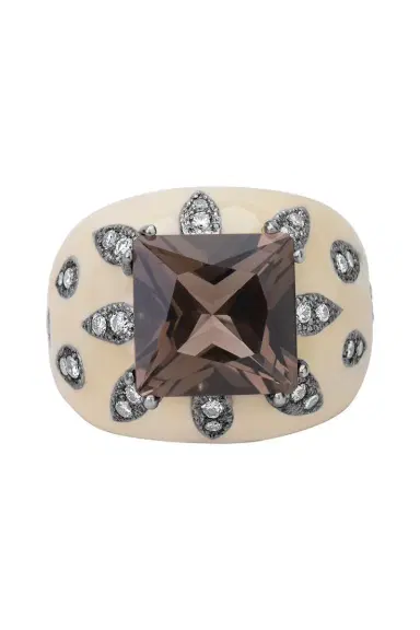 ANDREOLI Diamond Smoky Topaz Ring | Thumbnail 1