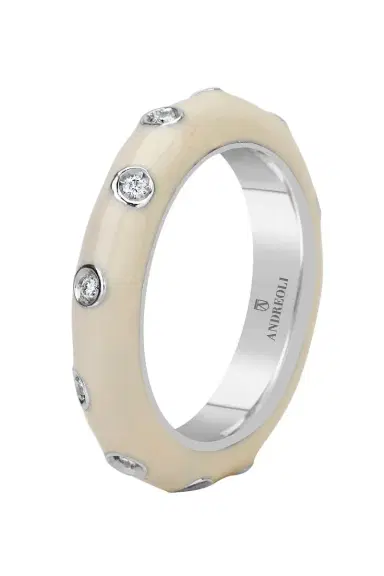 ANDREOLI Diamond White Band Ring | Thumbnail 2 ANDREOLI Diamond White Band Ring | Thumbnail 2
