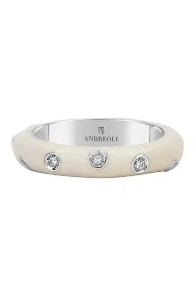 ANDREOLI Diamond White Band Ring | Thumbnail 1 ANDREOLI Diamond White Band Ring | Thumbnail 1