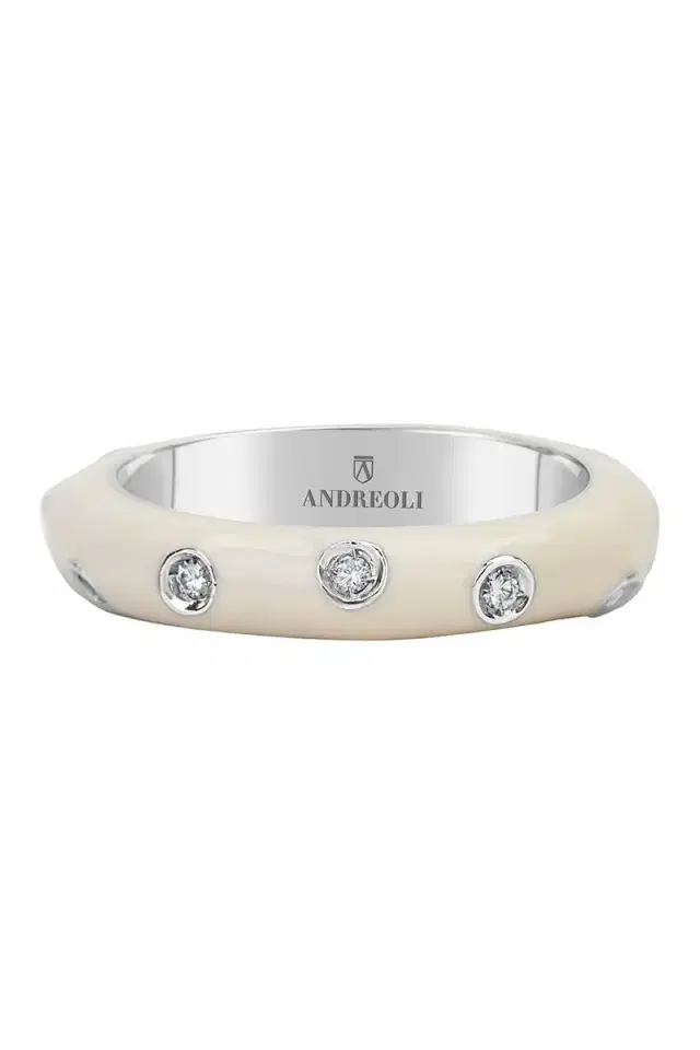 ANDREOLI Diamond White Band Ring