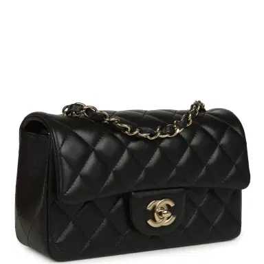 Chanel Chanel Mini Classic Rectangular Flap Bag Black Lambskin Light Gold Hardware | Thumbnail 2 Chanel Chanel Mini Classic Rectangular Flap Bag Black Lambskin Light Gold Hardware | Thumbnail 2
