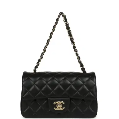 Chanel Chanel Mini Classic Rectangular Flap Bag Black Lambskin Light Gold Hardware | Thumbnail 7 Chanel Chanel Mini Classic Rectangular Flap Bag Black Lambskin Light Gold Hardware | Thumbnail 7