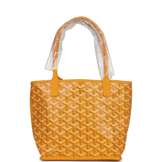 goyard Goyard Goyardine Yellow Anjou Mini Bag Palladium Hardware