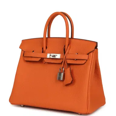 HERMÈS Hermes Birkin 25 Orange Togo Palladium Hardware | Thumbnail 3 HERMÈS Hermes Birkin 25 Orange Togo Palladium Hardware | Thumbnail 3
