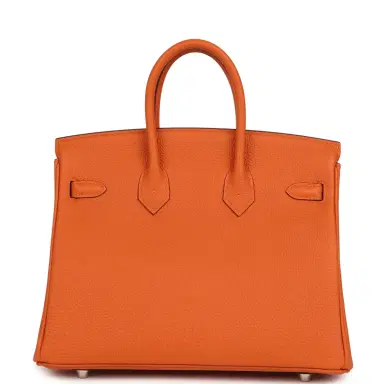 HERMÈS Hermes Birkin 25 Orange Togo Palladium Hardware | Thumbnail 5 HERMÈS Hermes Birkin 25 Orange Togo Palladium Hardware | Thumbnail 5