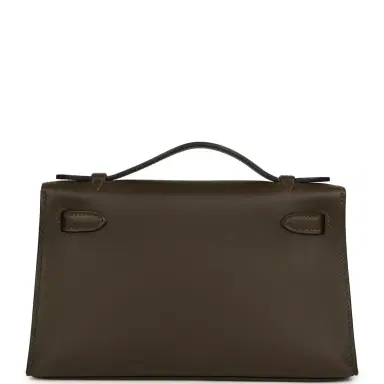 HERMÈS Hermes Kelly Pochette Vert Loden Swift Permabrass Hardware | Thumbnail 4