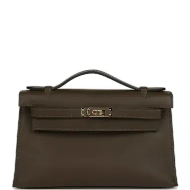 HERMÈS Hermes Kelly Pochette Vert Loden Swift Permabrass Hardware | Thumbnail 1