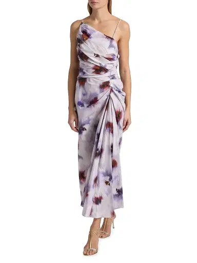 A.L.C. Women's Juno Floral Ruched Cotton Midi-Dress | Thumbnail 2 A.L.C. Women's Juno Floral Ruched Cotton Midi-Dress | Thumbnail 2
