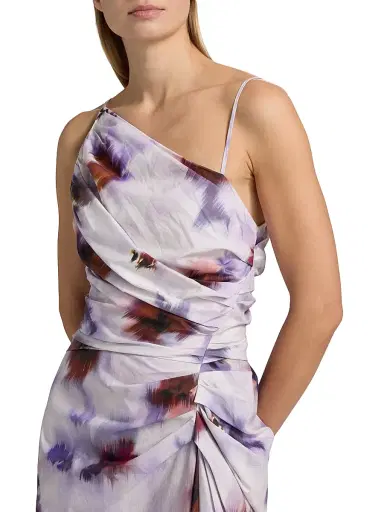 A.L.C. Women's Juno Floral Ruched Cotton Midi-Dress | Thumbnail 6 A.L.C. Women's Juno Floral Ruched Cotton Midi-Dress | Thumbnail 6