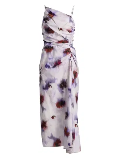 A.L.C. Women's Juno Floral Ruched Cotton Midi-Dress | Thumbnail 1 A.L.C. Women's Juno Floral Ruched Cotton Midi-Dress | Thumbnail 1