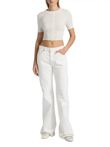 A.L.C. Women's Lottie Short-Sleeve Crop Cardigan | Thumbnail 2