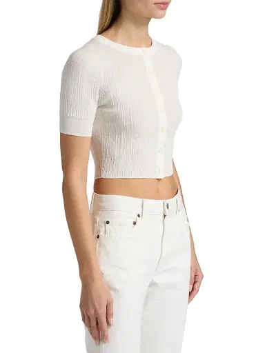 A.L.C. Women's Lottie Short-Sleeve Crop Cardigan | Thumbnail 4